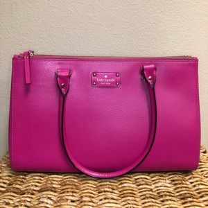 Kate Spade Magenta Leather Satchel